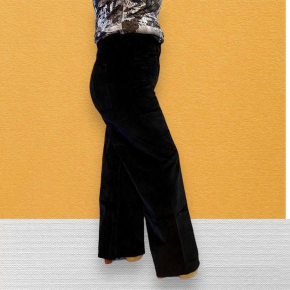 ZARA Pitch Black Corduroy Pants Jeans - Picture 4 of 14